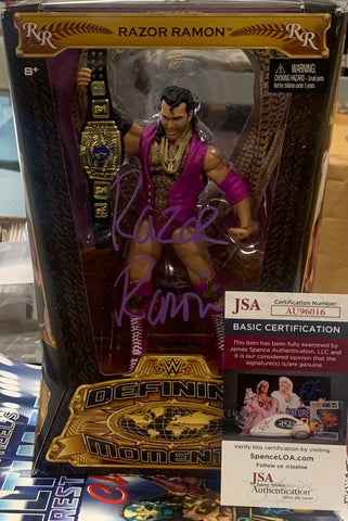 Razor Ramon SIGNED WWE Defining Moments Elite Action Figure (JSA Authenticated)