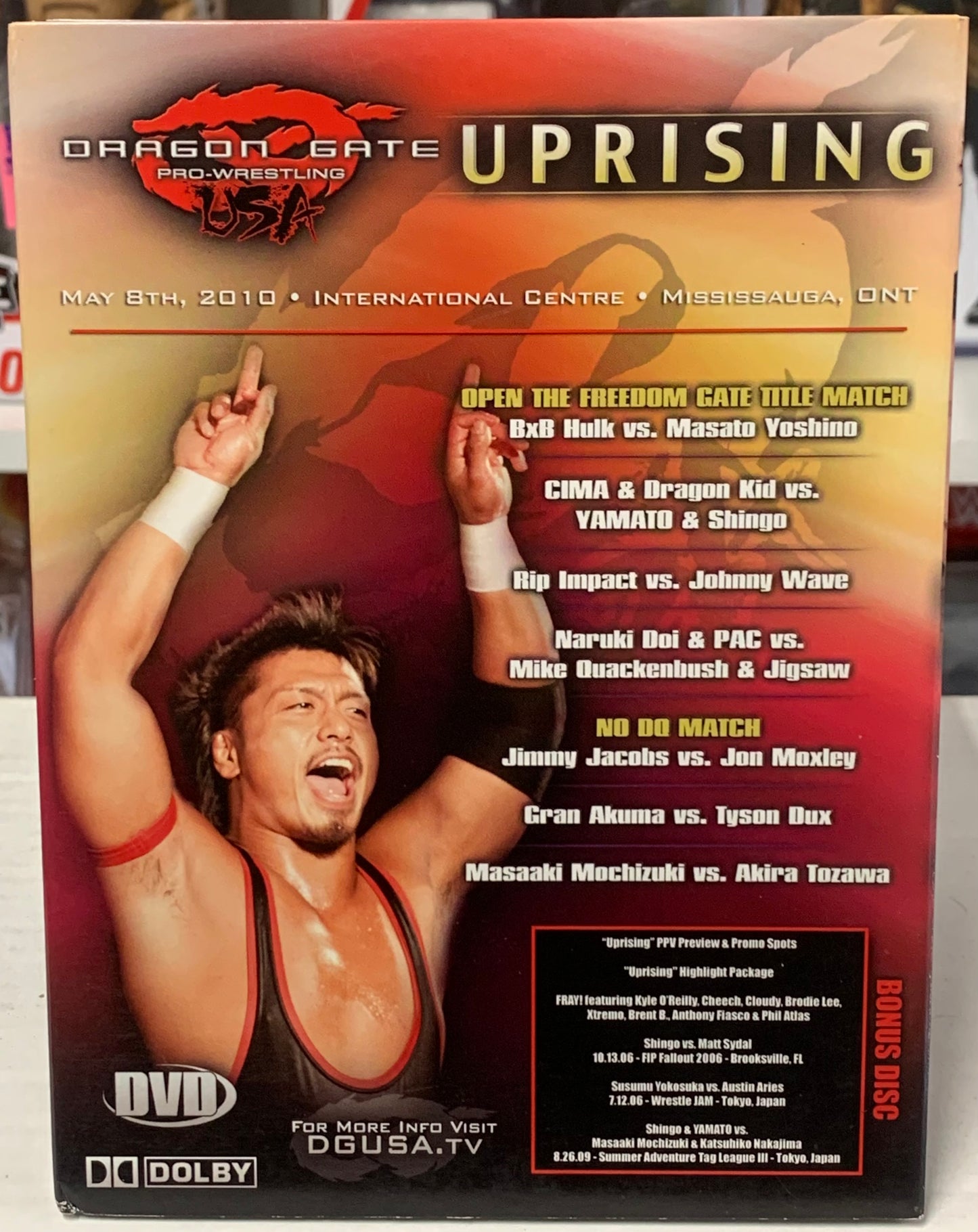 Dragon Gate DVD “Uprising” 2-Disc Set 5/8/2010 (BxB Hulk, PAC, Dragon Kid)