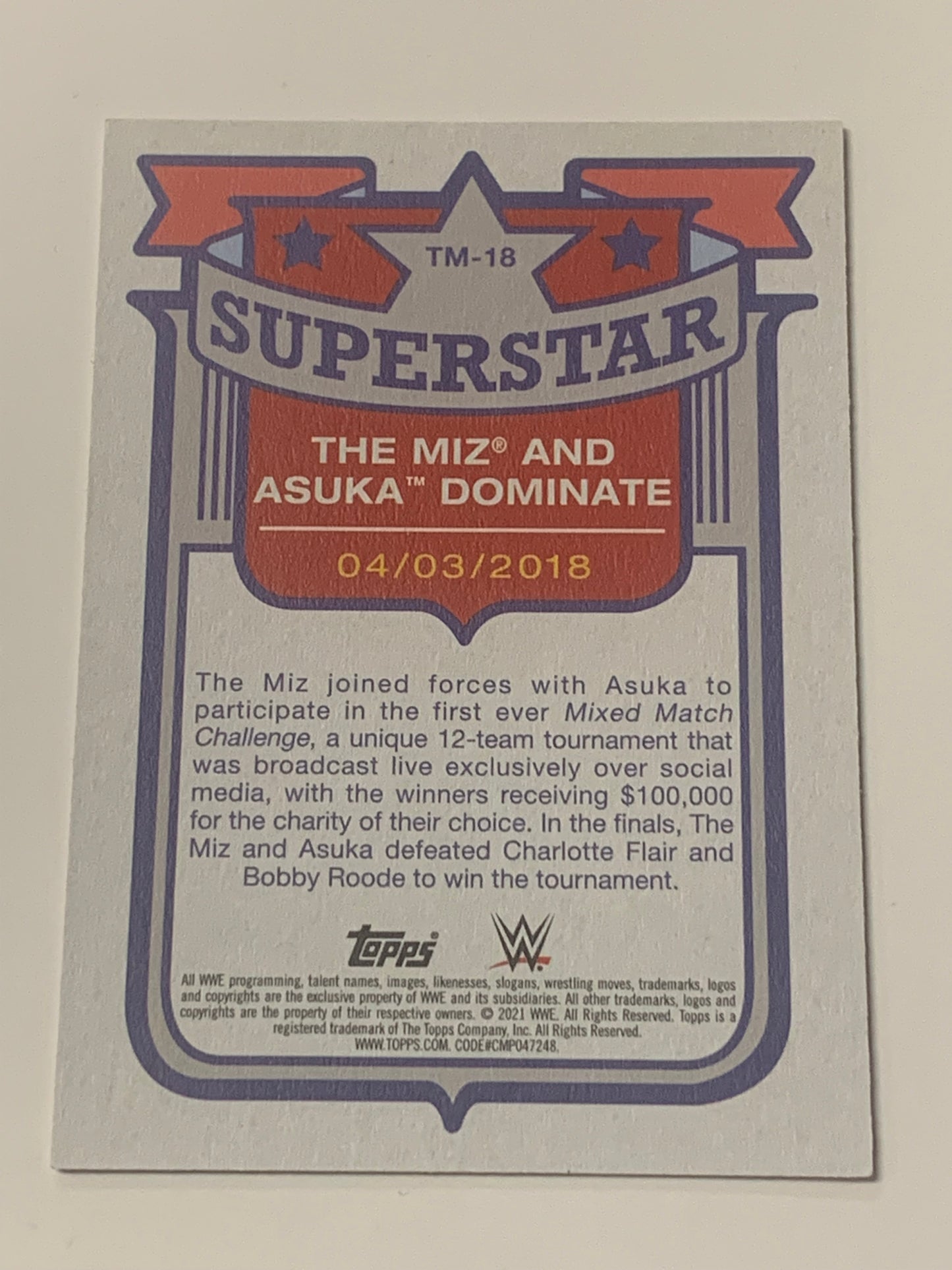The Miz 2021 WWE Topps Superstar Card #18