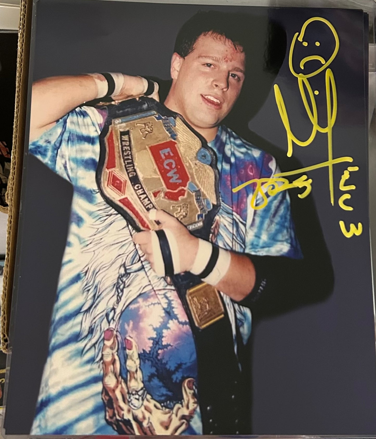 Mikey Whipwreck Signed ECW 8x10 Color Photo (Comes w/COA)