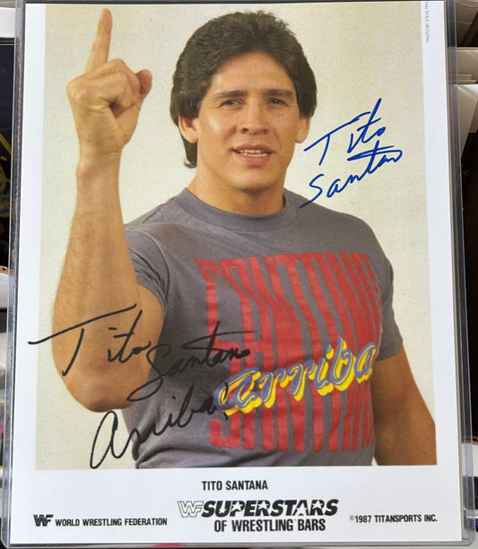 Tito Santana Signed 8x10 Color Photo (Comes w/COA)