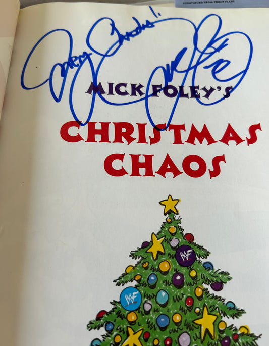 SIGNED Mick Foley’s “Christmas Chaos” Hardcover Book COA