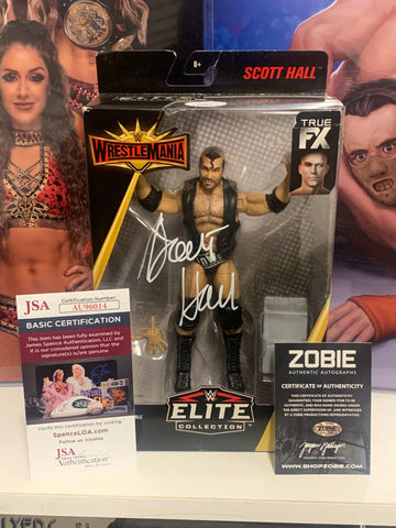 Scott Hall SIGNED WWE Mattel “Wrestlemania “ Elite Action Figure(JSA Authenticated)