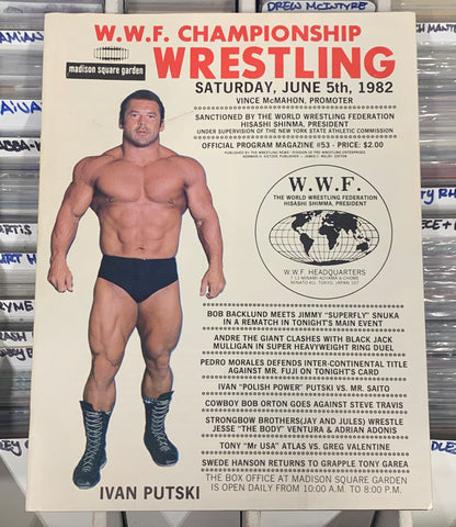 WWWF MSG Program 6/5/1982 Madison Square Garden Ivan Putski Andre The Giant