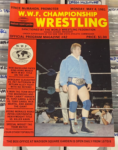 WWWF MSG Program 5/4/1981 Madison Square Garden Bob Backlund