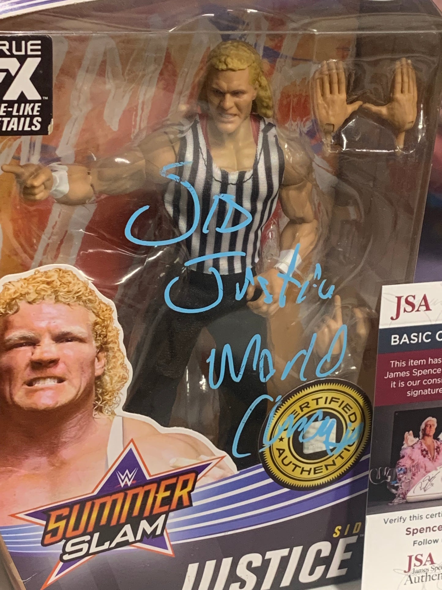 Sid Justice SIGNED WWE Mattel “Summer Slam” Elite Action Figure (JSA COA)