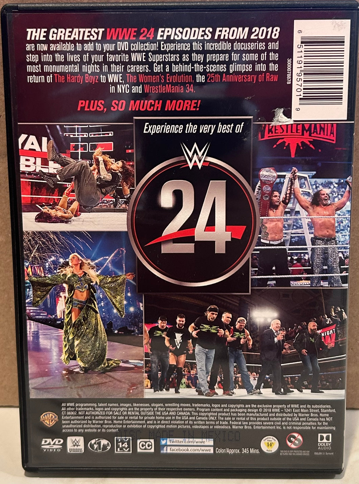 + WWE DVD “24, Best of 2018” (2-Disc Set) Hardy Boyz, Austin, HBK & so much more)