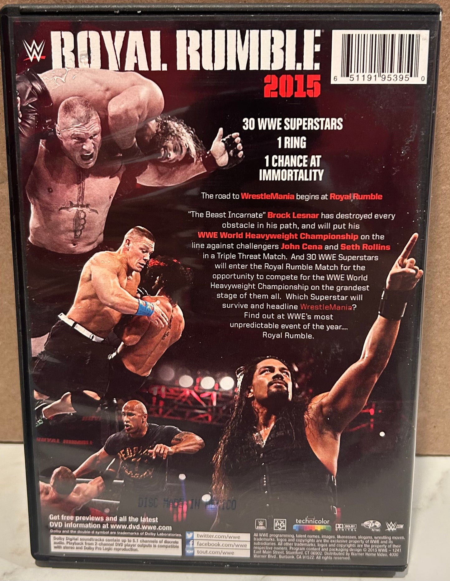 + WWE DVD “Royal Rumble 2015” (Brock, Cena, Rollins & so much more)