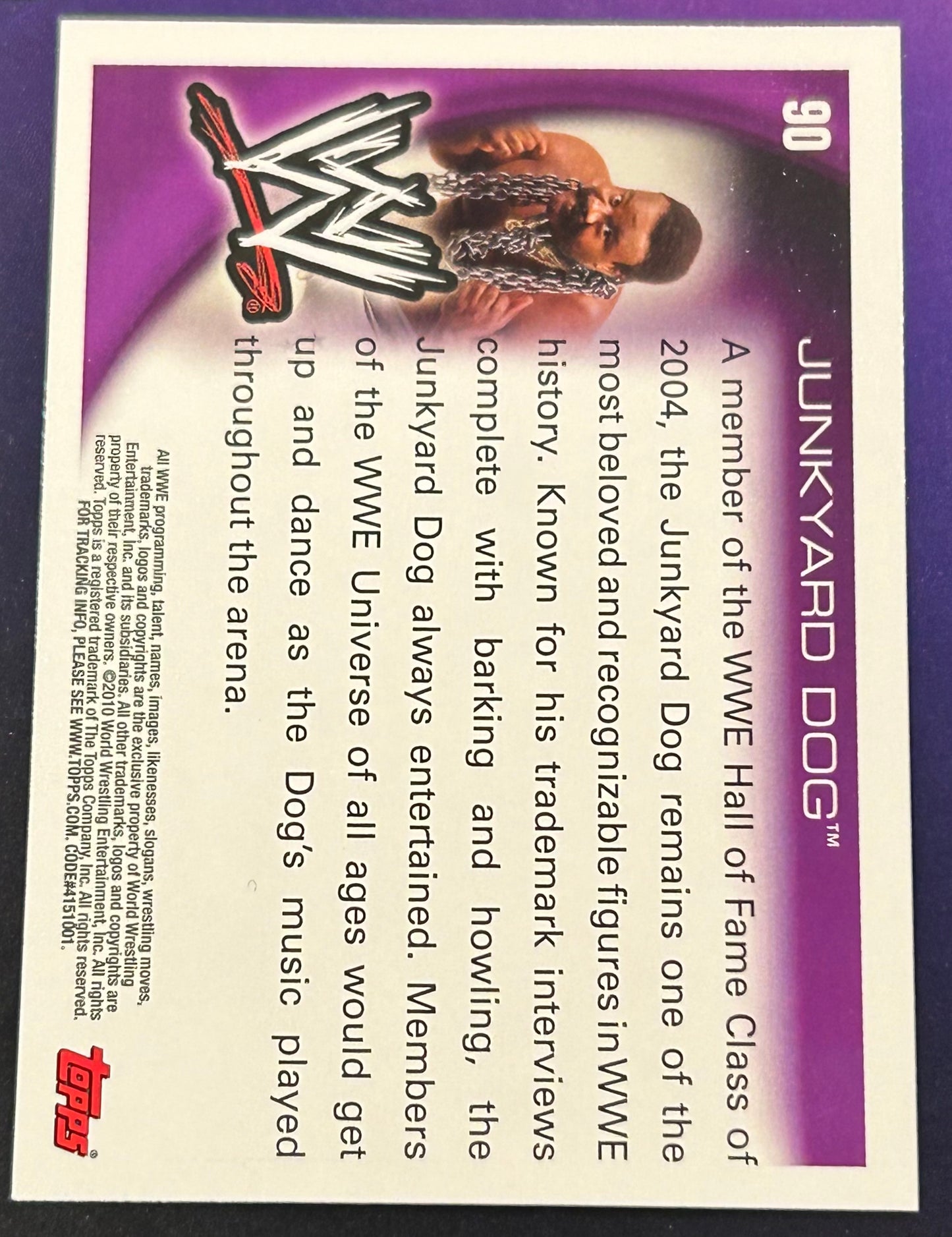 * JYD Junk Yard Dog 2010 WWE Topps Card