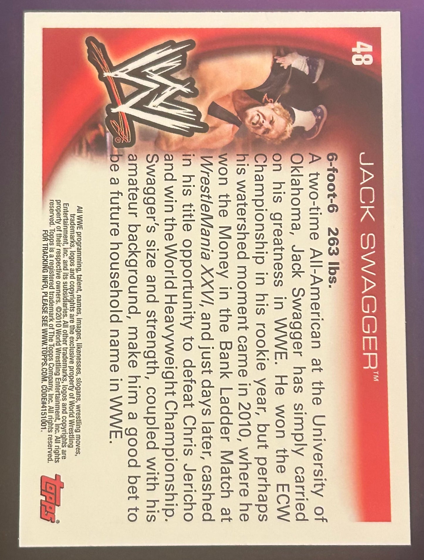 * Jack Swagger 2010 WWE Topps Card