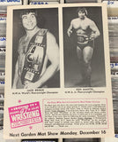 WWWF MSG Program 11/18/1974 Madison Square Garden BRUNO SAMMARTINO (Very Rare)