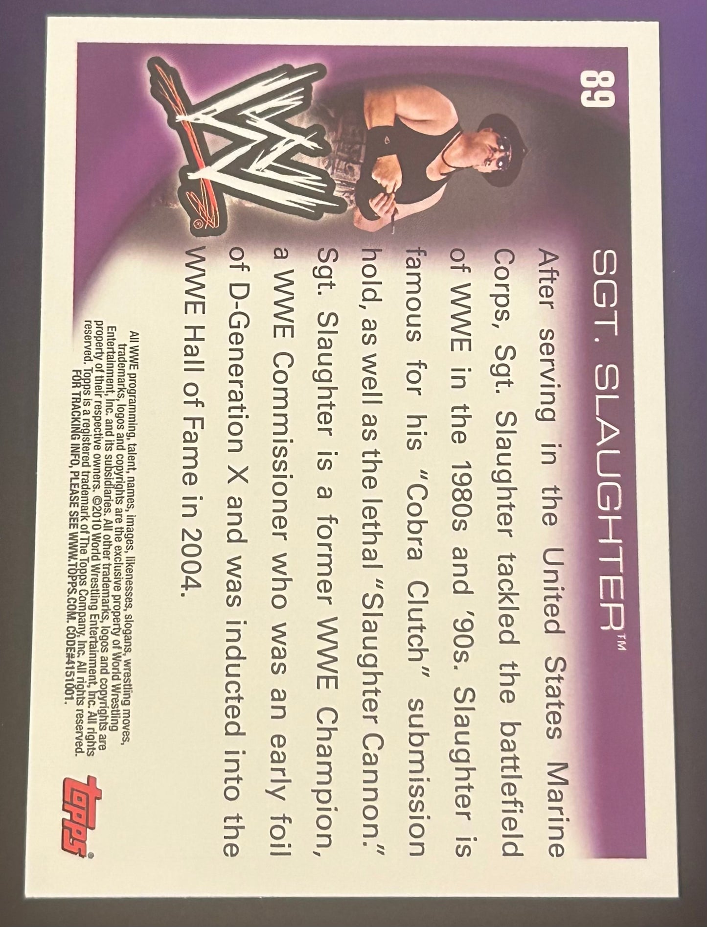 * Sgt Slaughter 2010 WWE Topps Card