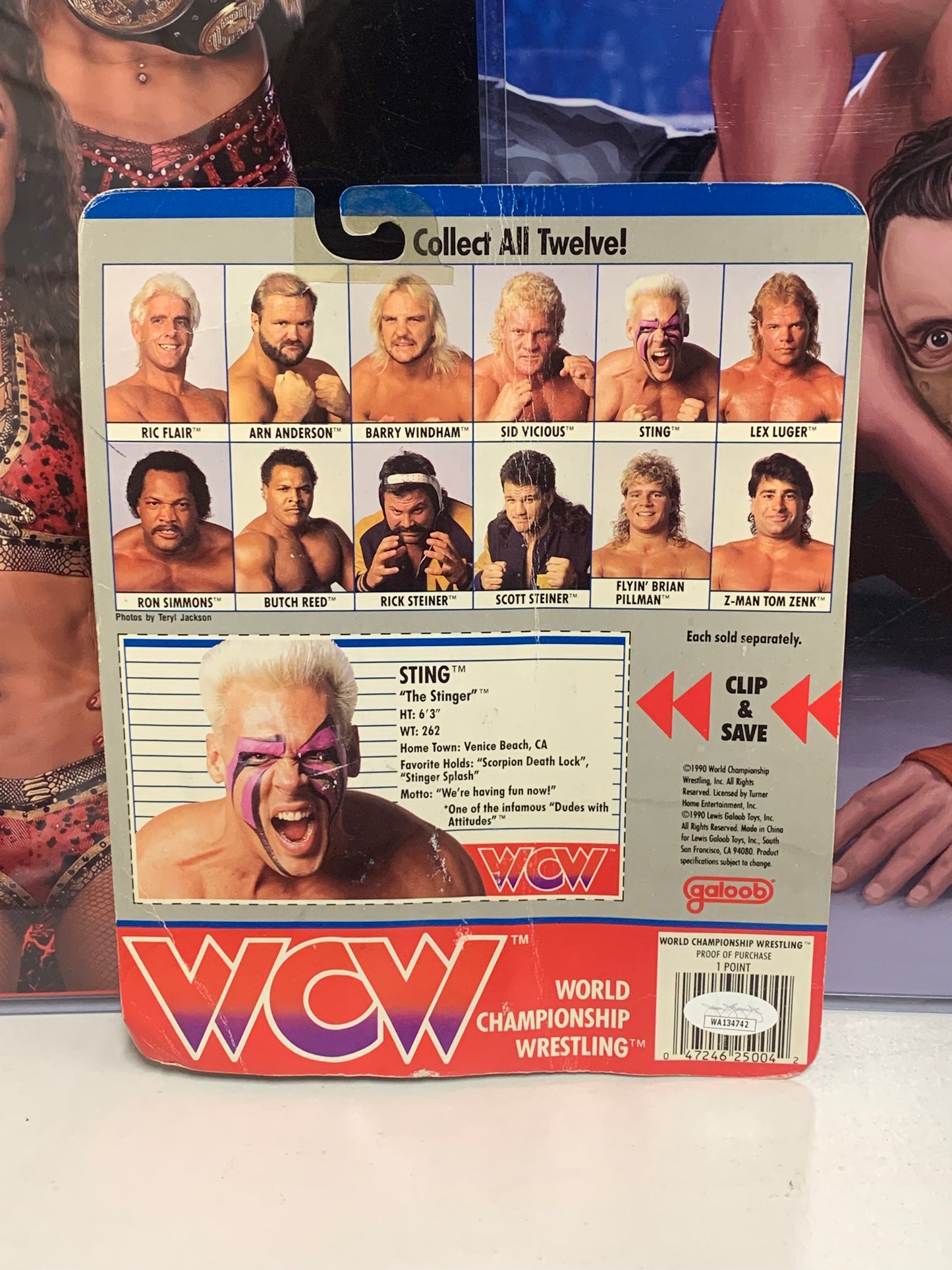 Sting SIGNED WCW Sealed Galoob Action Figure (JSA Authenticated) VERY RARE