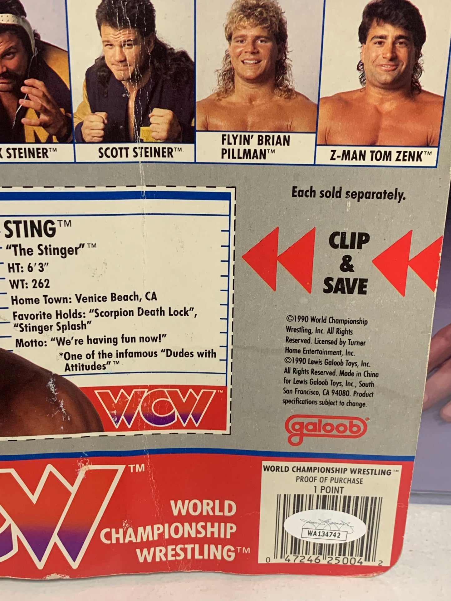 Sting SIGNED WCW Sealed Galoob Action Figure (JSA Authenticated) VERY RARE