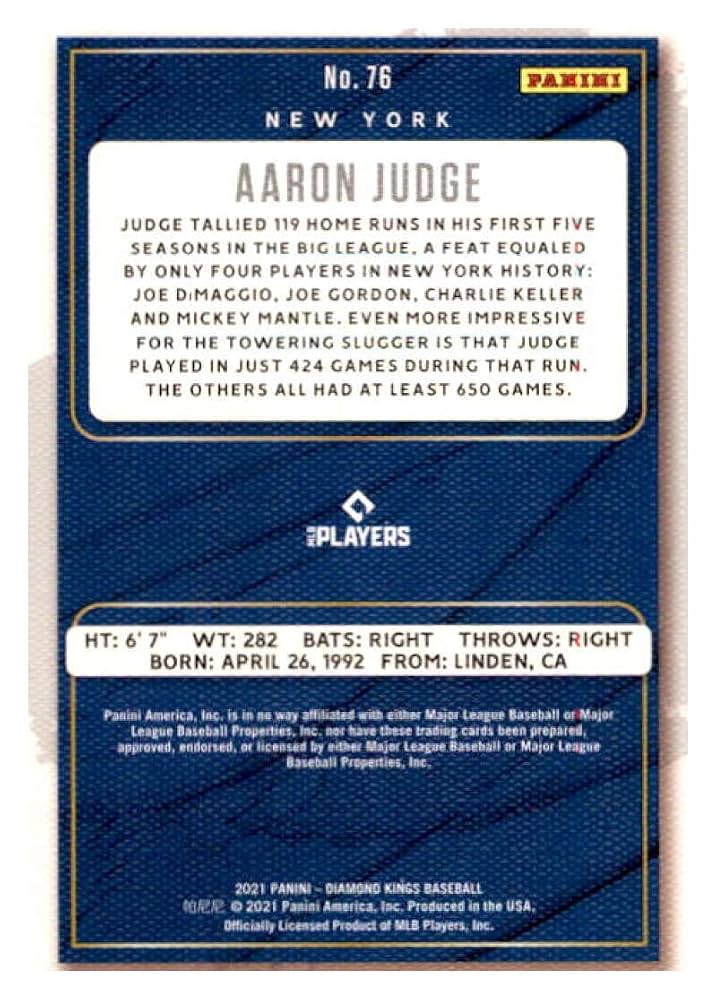 + Aaron Judge 2021 Panini Diamond Kings Card