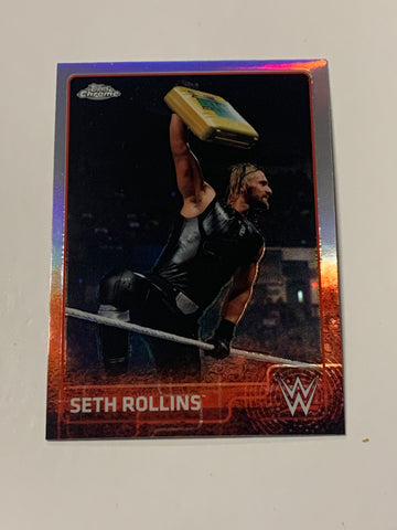 Seth Rollins WWE 2015 Topps Chrome Refractor Card