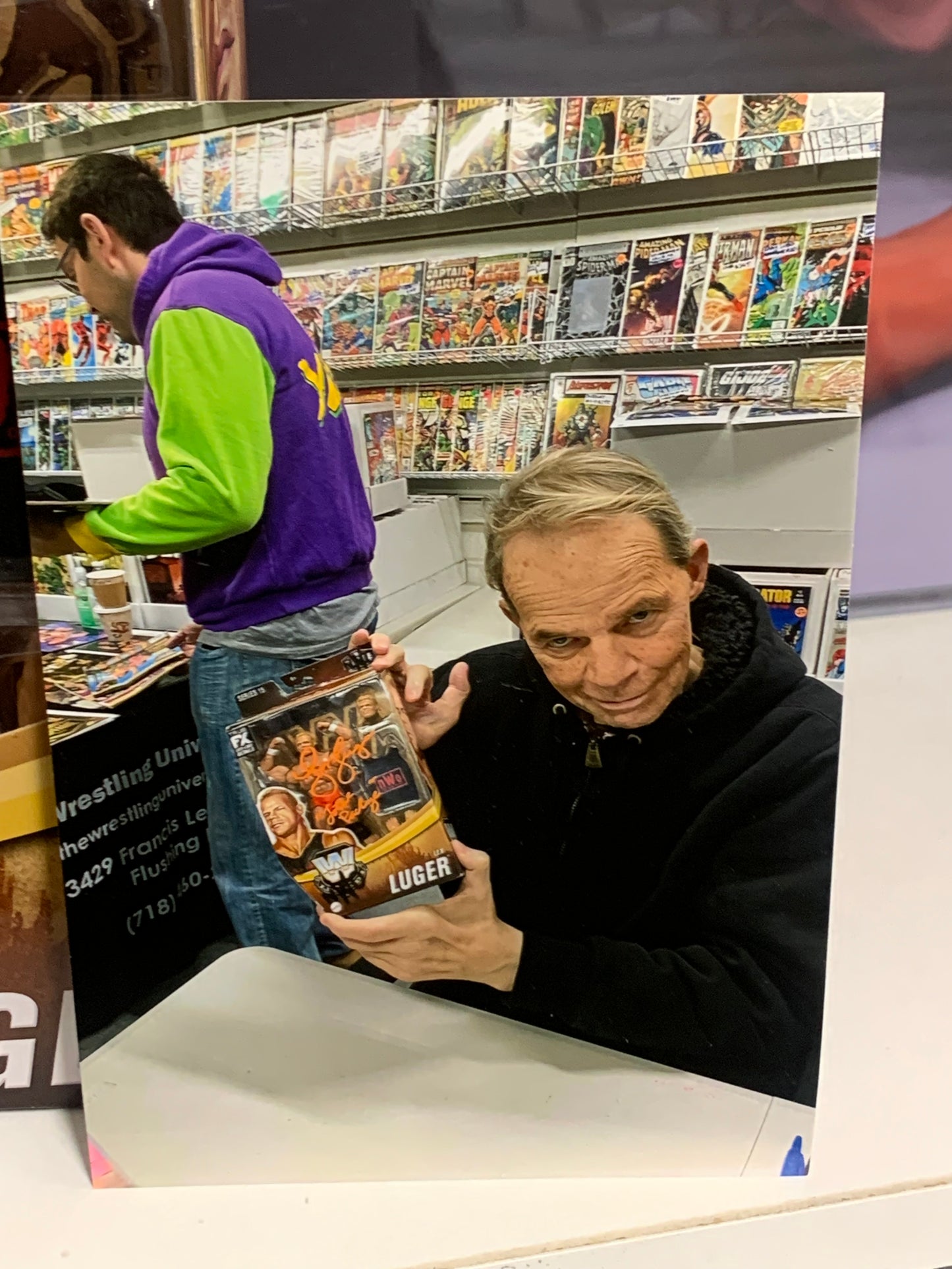 Lex Luger SIGNED & Inscribed WWE Legends Series 15 Figure ORANGE CHASE (Comes w/COA)