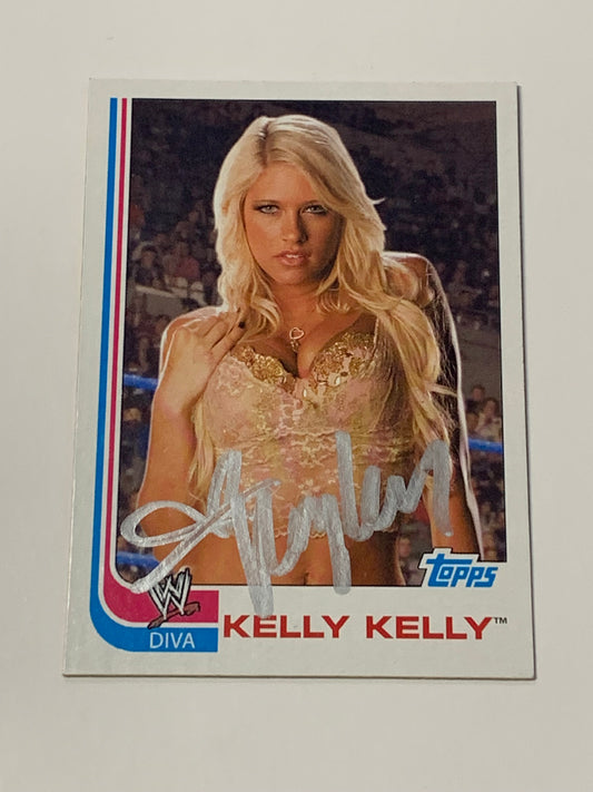 Kelly Kelly SIGNED 2007 WWE Topps Heritage ROOKIE Card COA
