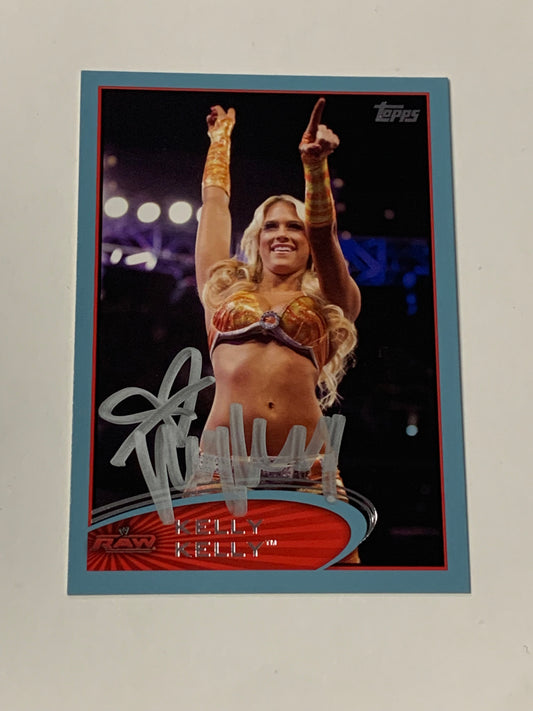 Kelly Kelly SIGNED 2012 WWE Topps Blue Parallel COA