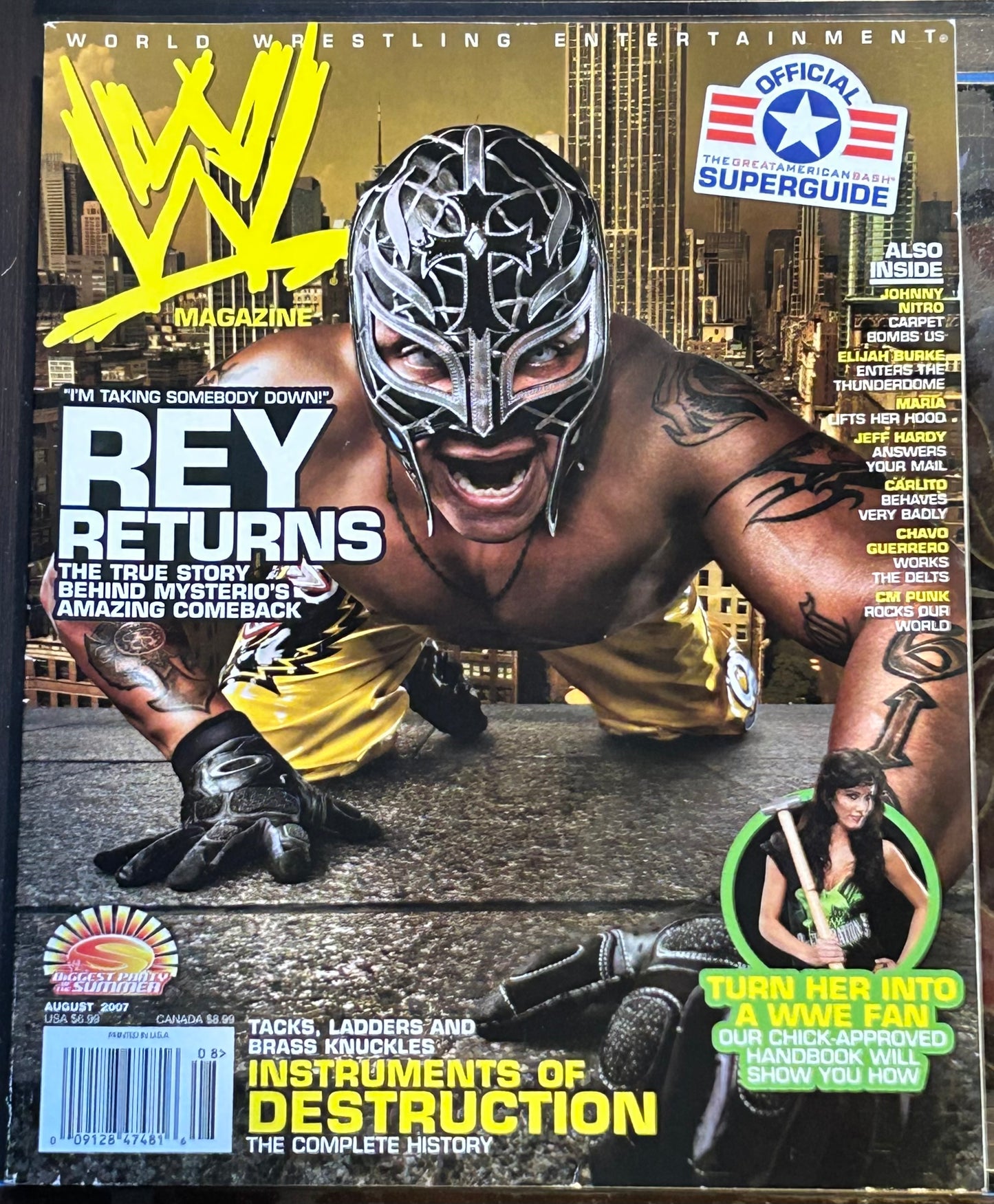 * WWE Magazine August 2007 (Rey Mysterio)