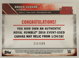 Brock Lesnar 2016 WWE Topps Royal Rumble Event Used Mat Relic Card #121/399 (Awesome)!!!