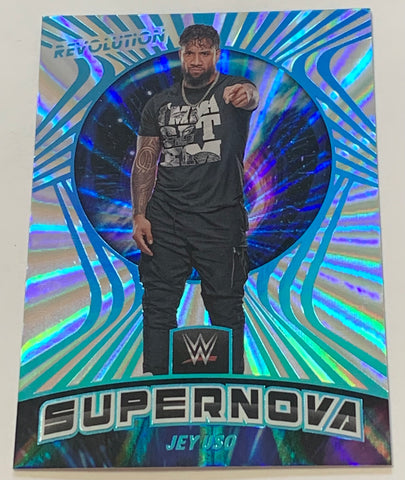 Jey Uso (YEET) 2022 WWE Panini Revolution SUPERNOVA Sunburst Card #39/99 (Only 99 Made)