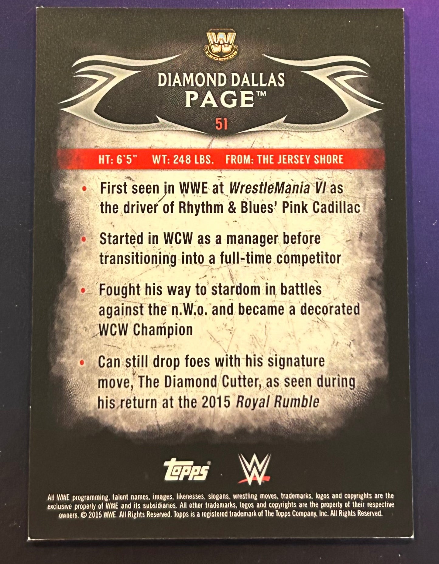 * DDP Diamond Dallas Page 2015 WWE Topps Undisputed Card