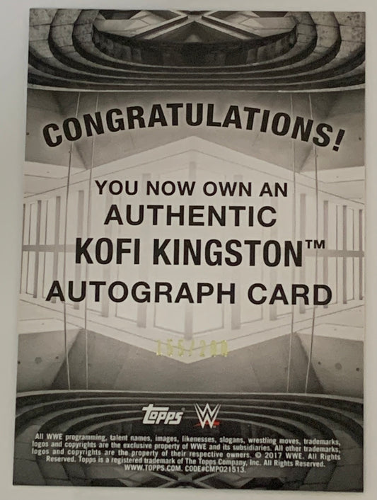 Kofi Kingston 2017 WWE Topps Signed “On Card” Auto #155/200