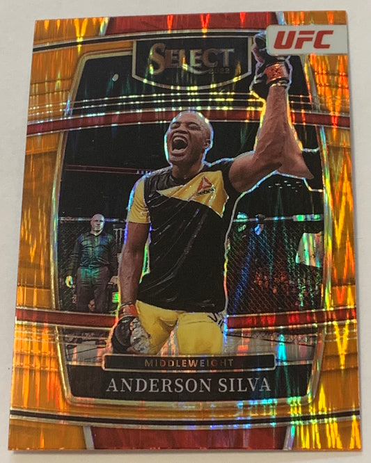 Anderson Silva 2022 UFC Panini Select Orange Flash Prizm Concourse Card