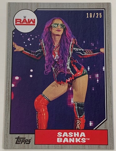 Sasha Banks 2017 WWE Topps Heritage Parallel Card #18/25 (Only 25 Made)!!!