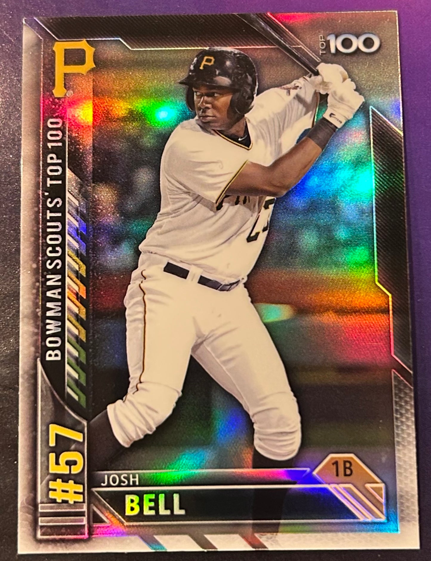 * Josh Bell 2016 Bowman “Bowman Scouts Top 100” Baseball Card PIRATES