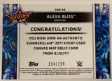 Alexa Bliss 2018 WWE Topps “Summerslam 2017 Event-Used Canvas Mat Relic” Card #284/299!!!