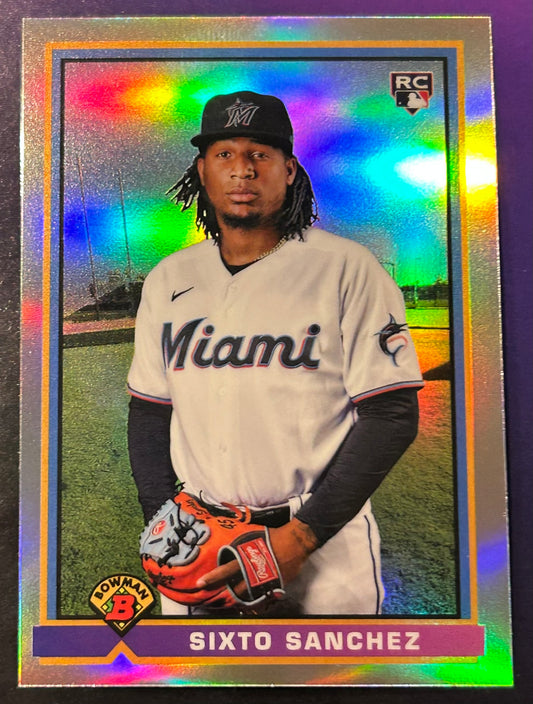 * Sixto Sanchez 2021 Bowman Chrome (1991 Throwback) ROOKIE Refractor MARLINS