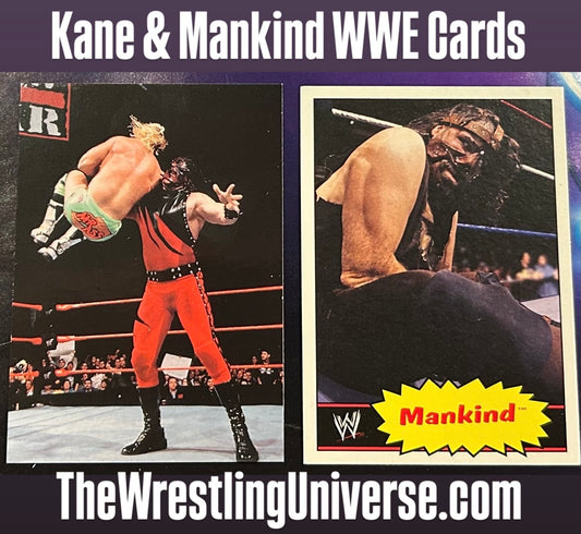 * Kane & Mankind WWE Topps Card Lot (2)