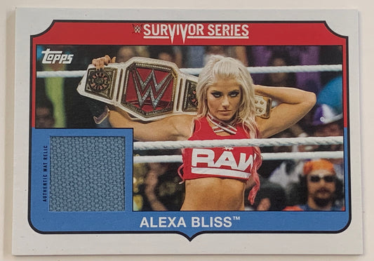 Alexa Bliss 2018 WWE Topps “Survivor Series 2017 Event-Used Canvas Mat Relic” Card #/299