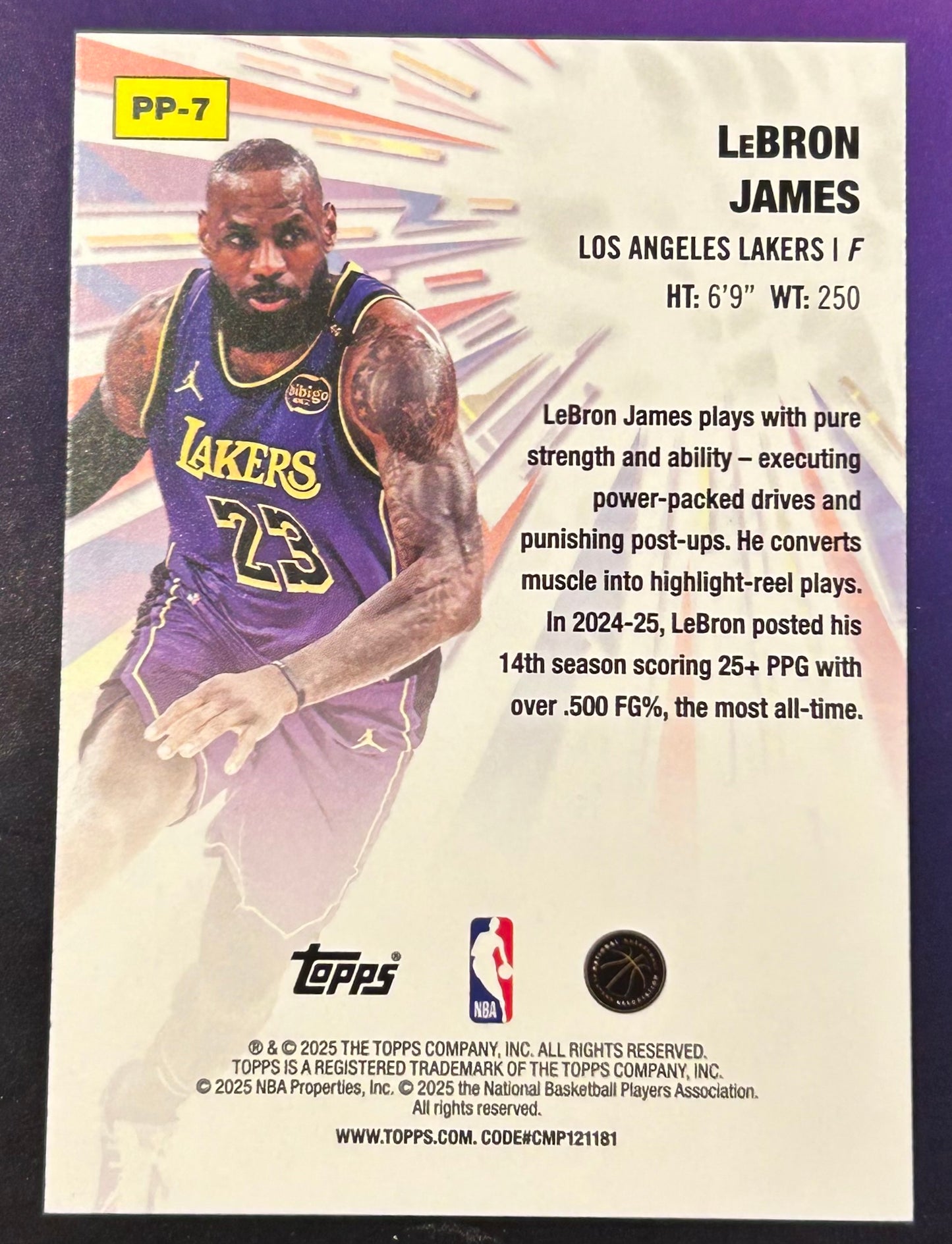 * LeBron James 2025-26 Topps NBA “Power Players” Insert Card LAKERS