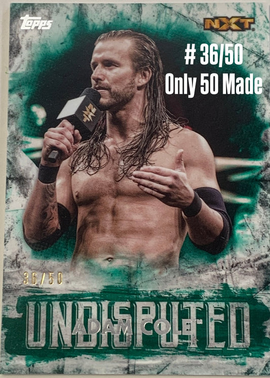 Adam Cole 2018 WWE Topps Undisputed Emerald Parallel Card #36/50 (Only 50 Made)
