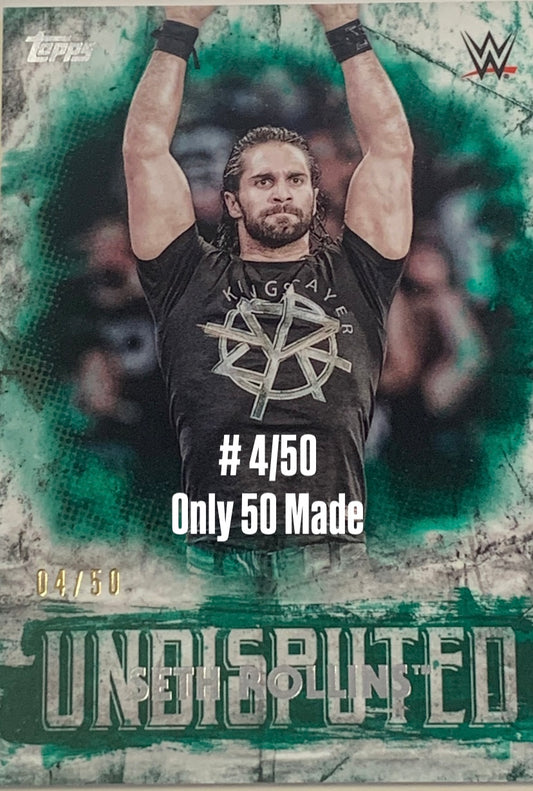 Seth Rollins 2018 WWE Topps Undisputed Emerald Parallel #4/50