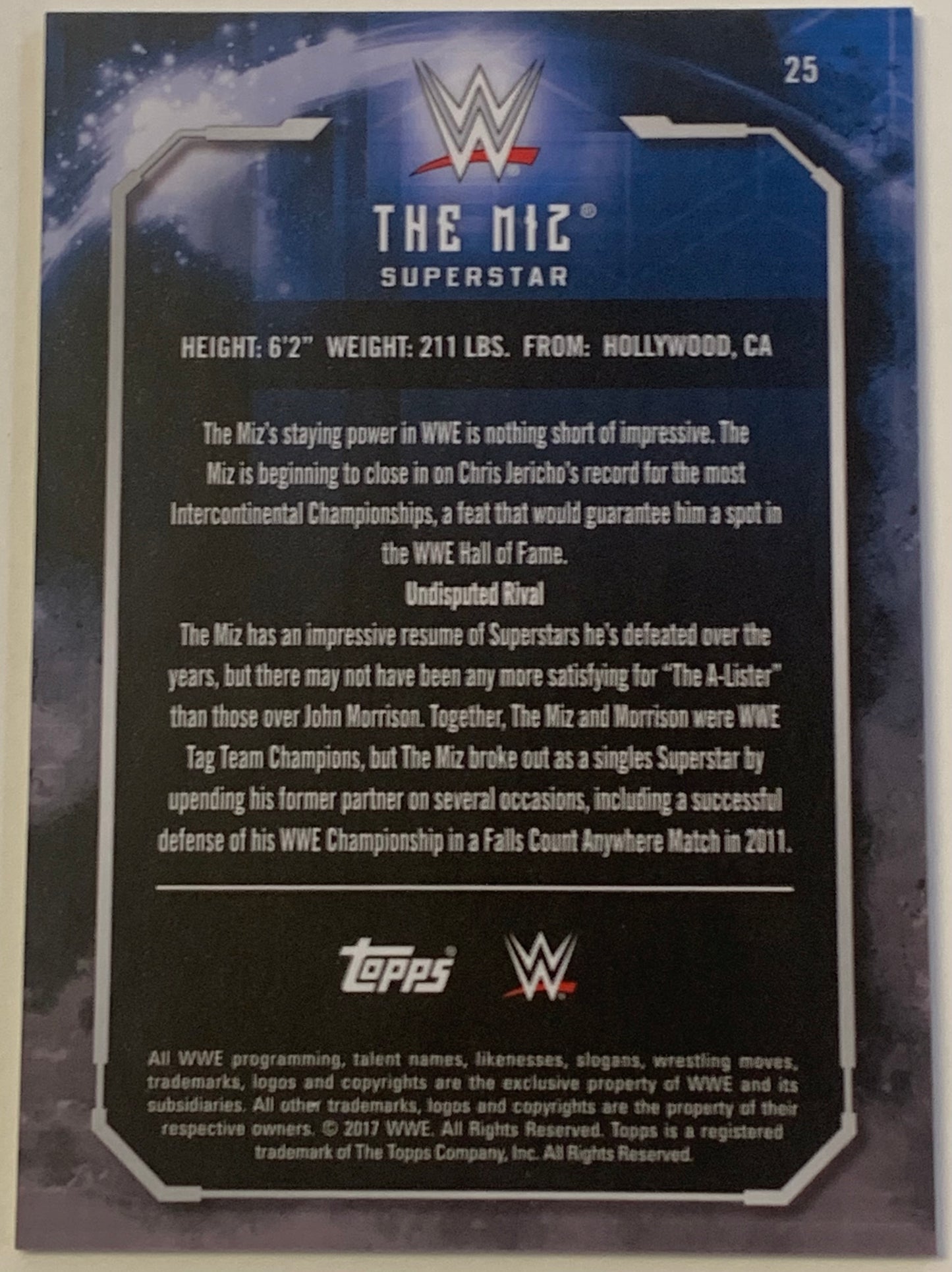 The Miz 2017 WWE Topps Undisputed Green Parallel #7/25