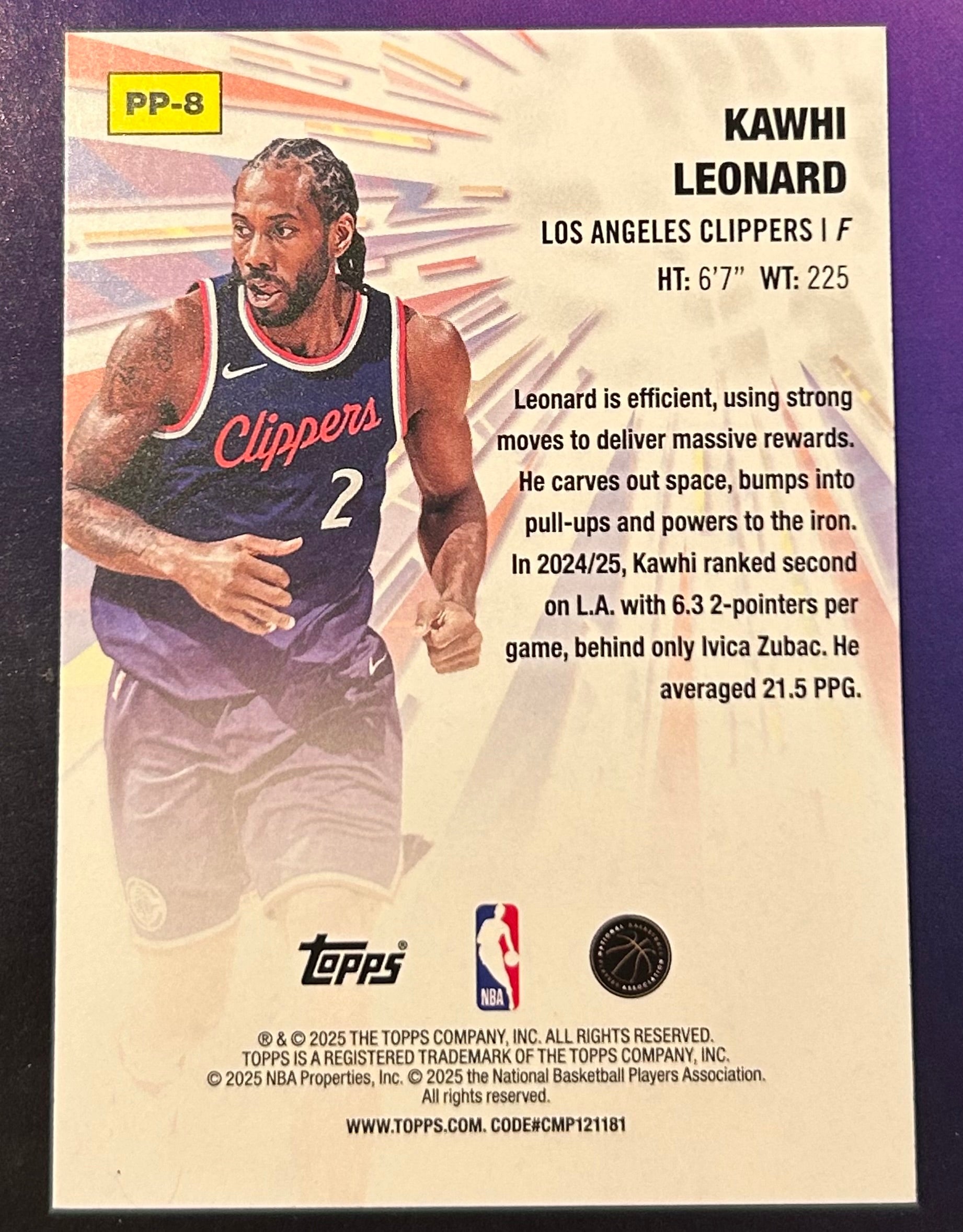 Kawhi Leonard 2025-26 Topps NBA “Power Players” Insert Card