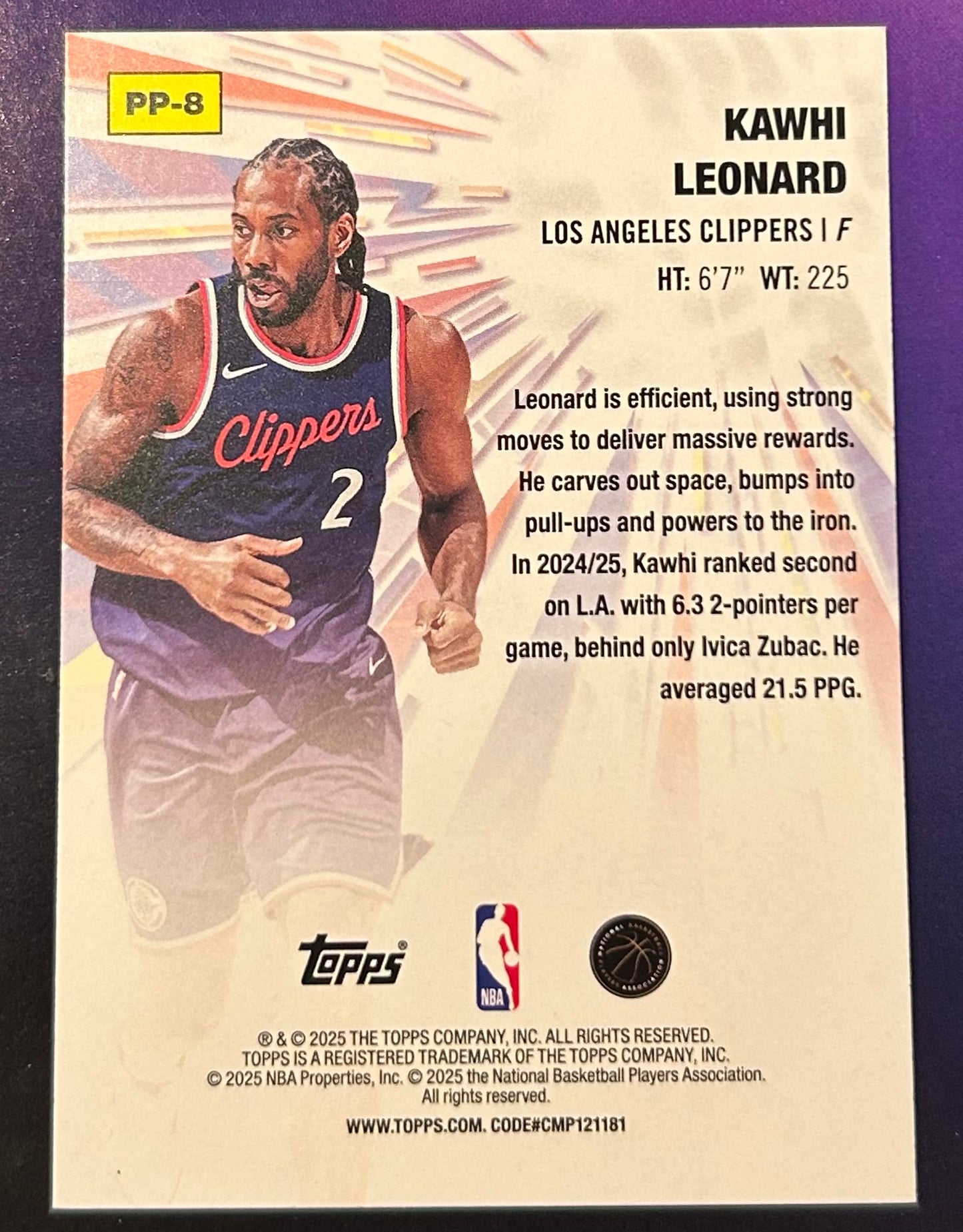 * Kawhi Leonard 2025-26 Topps NBA “Power Players” Insert Card CLIPPERS