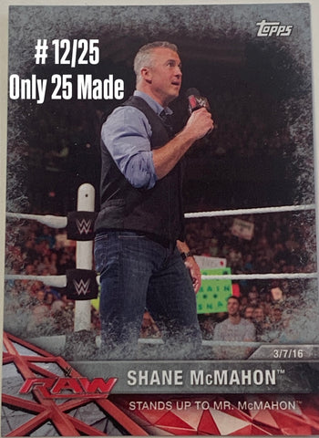 Shane McMahon 2017 WWE Topps RAW Parallel Card #12/25 (Only 25 Made)!!!