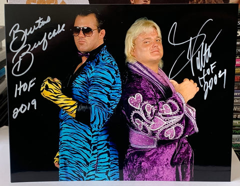 Greg Valentine & Brutus Beefcake Dual Signed & Inscribed WWE HOF 8x10 Color Photo (Comes w/COA)