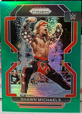 Shawn Michaels HBK 2022 WWE Panini Prizm GREEN REFRACTOR Card