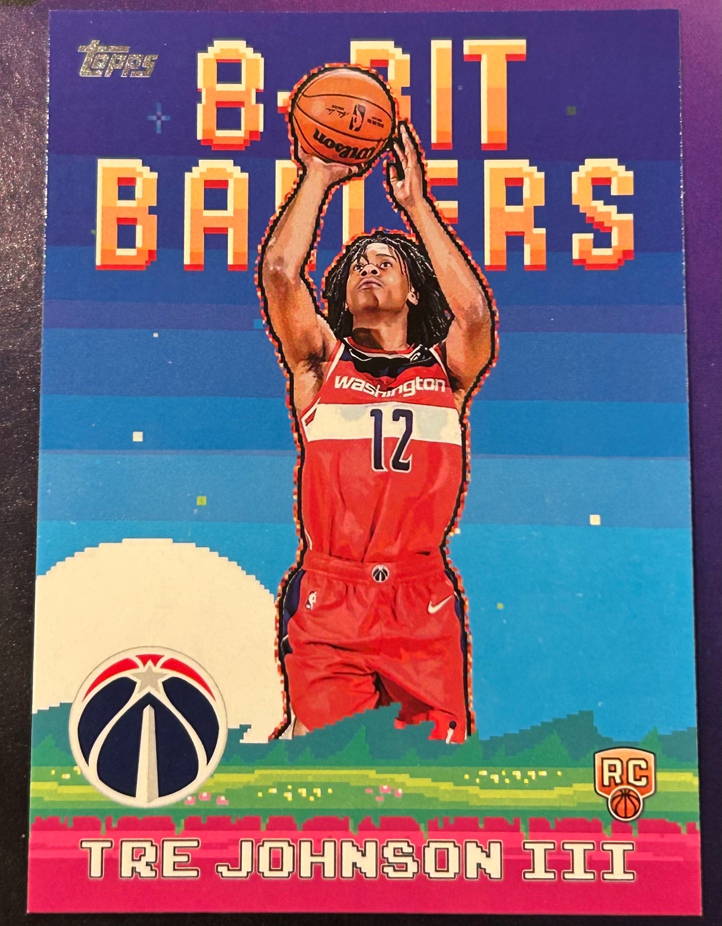 * Tre Johnson 2025-26 Topps NBA “8-Bit Ballers” Inert ROOKIE Card WIZARDS