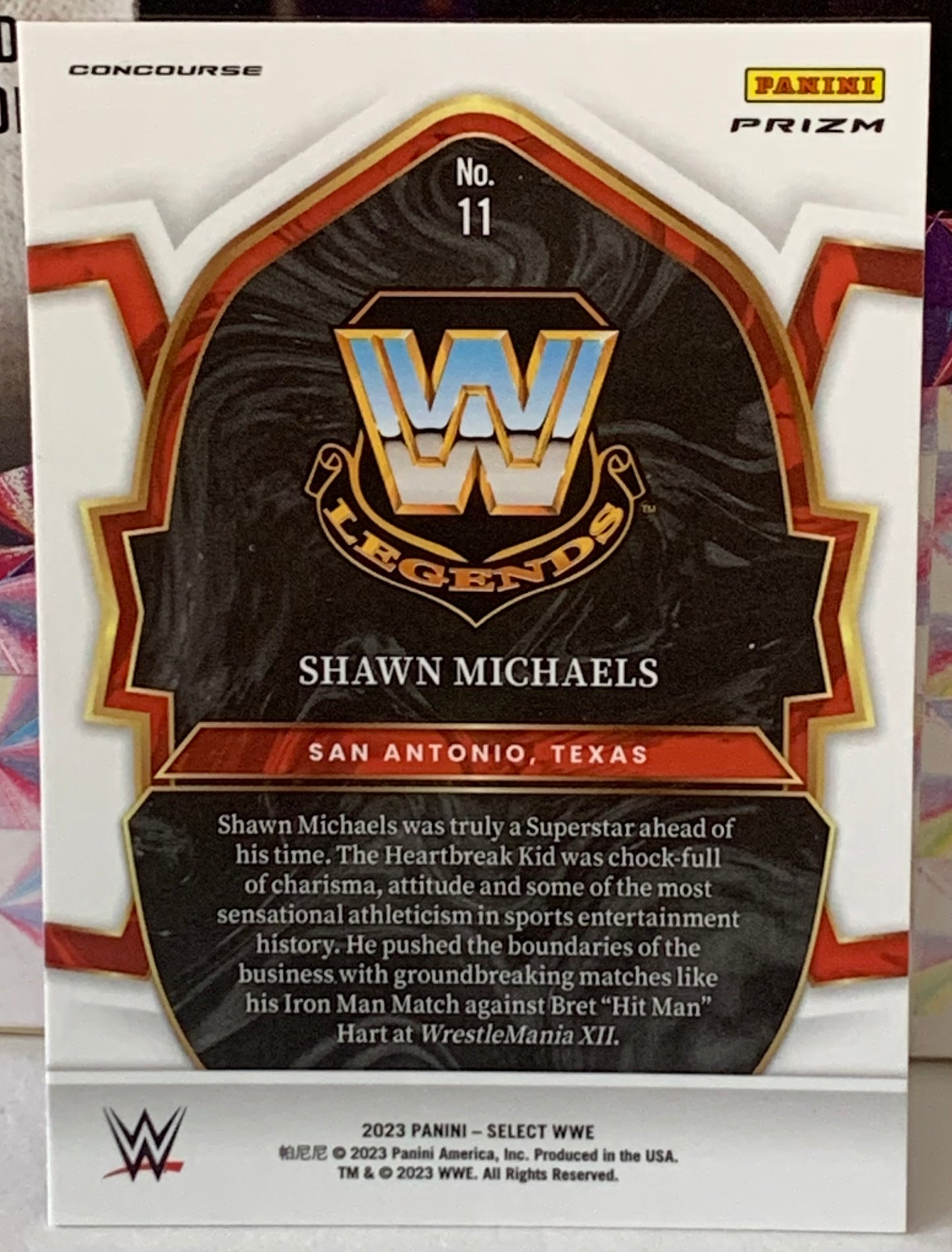 Shawn Michaels HBK 2023 WWE Panini Select Orange Wave Refractor Card