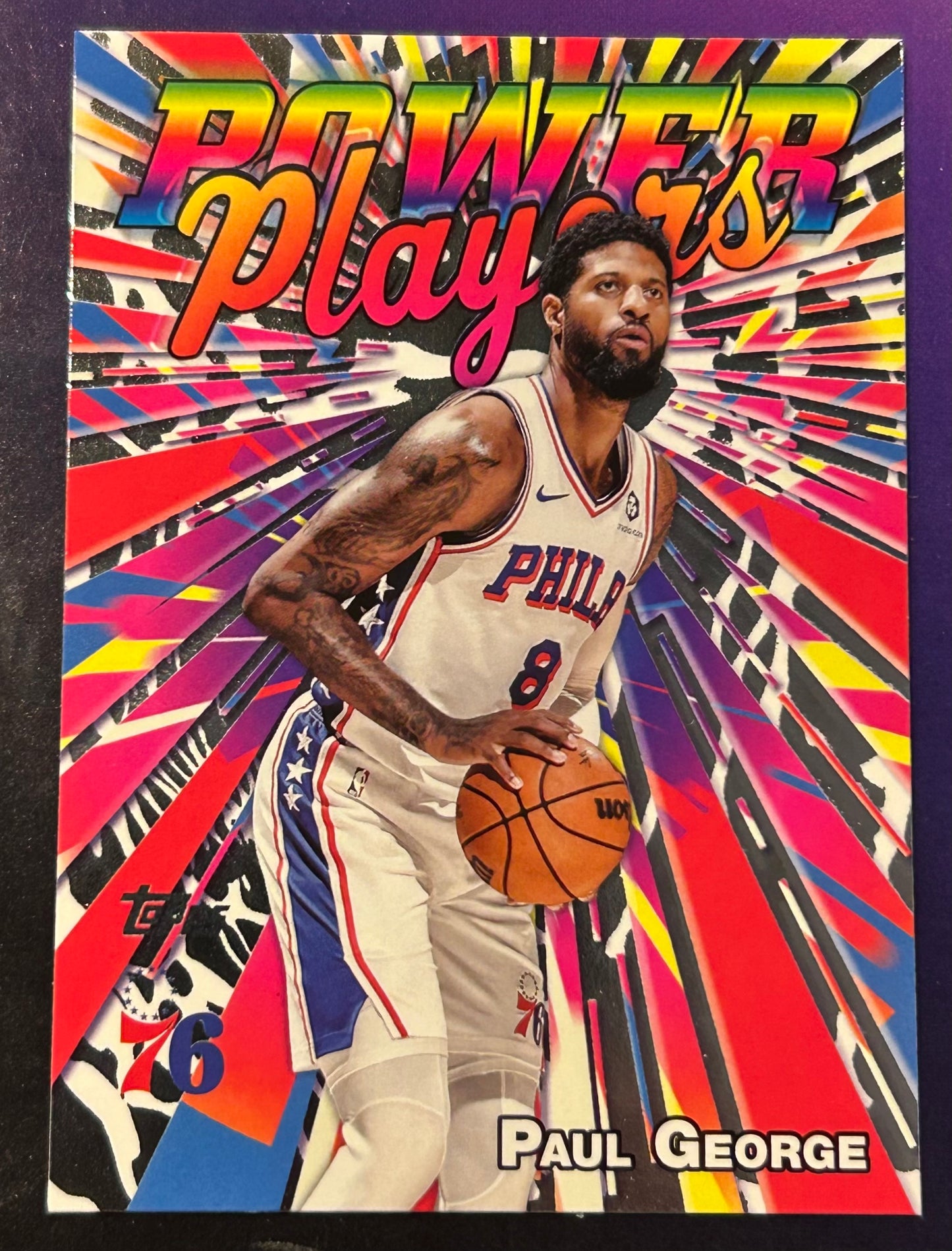 * Paul George 2025-26 Topps NBA “Power Players” Insert Card 76ers