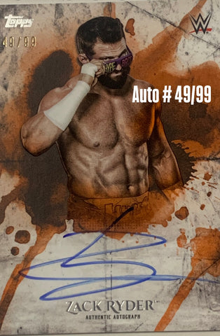 Zack Ryder 2018 WWE Topps Undisputed Signed “On Card” Auto Card #49/99 (Only 99 Made)!!!