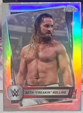 Seth Rollins 2025 WWE Topps Chrome REFRACTOR Card