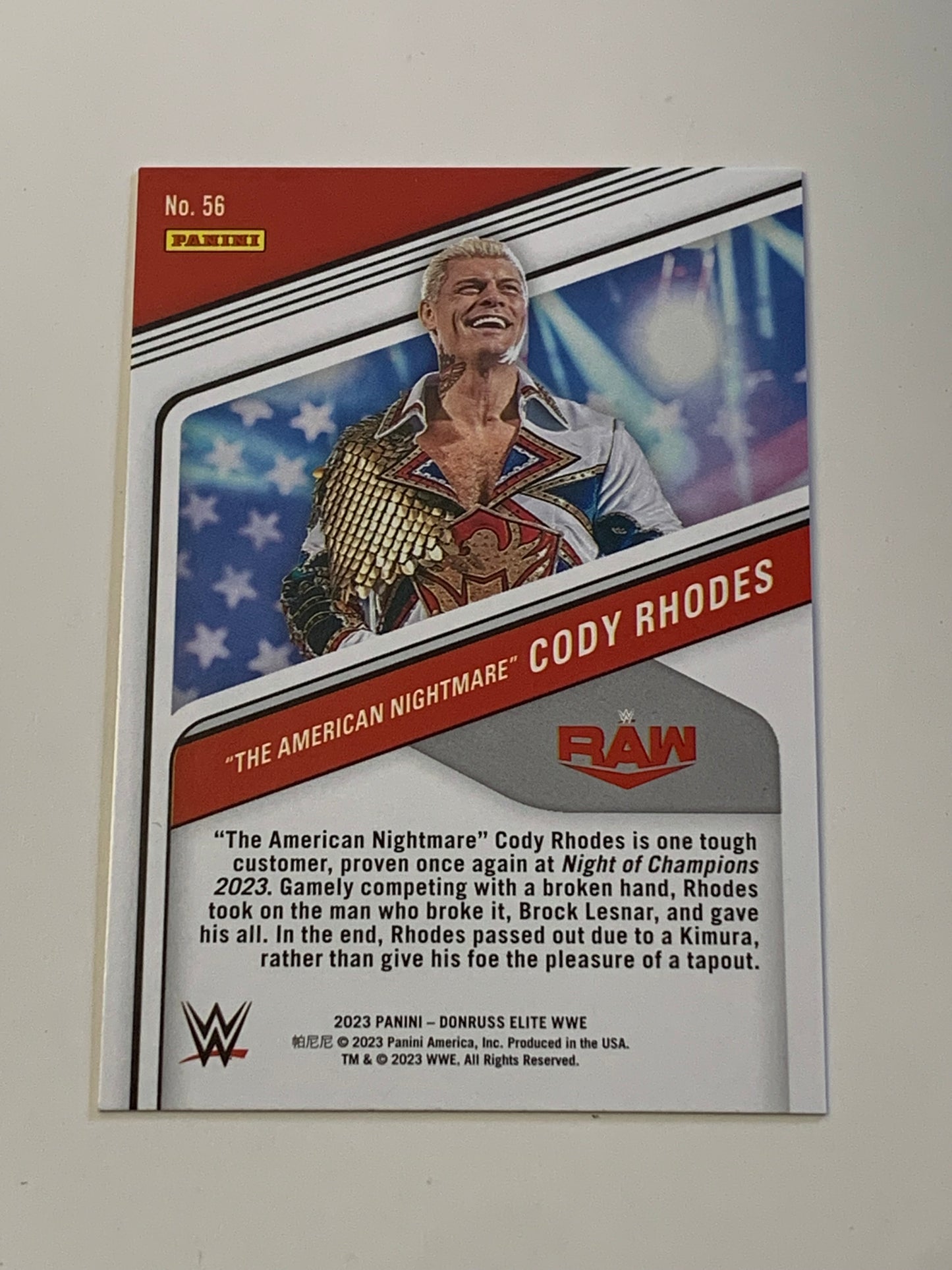 Cody Rhodes 2023 WWE Donruss Elite Card